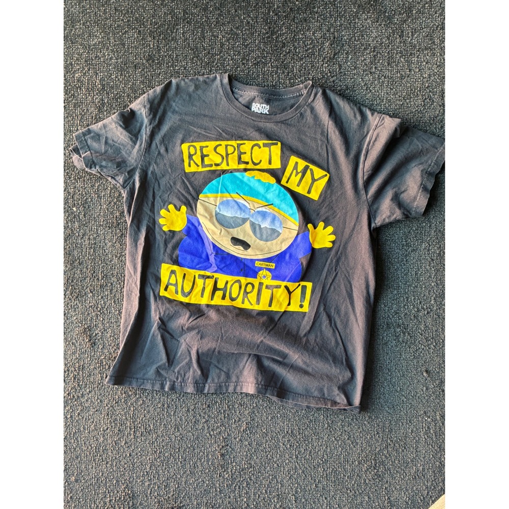 South Park Eric Cartman Respect My Authority Graphic Tee Black Large L 42/44